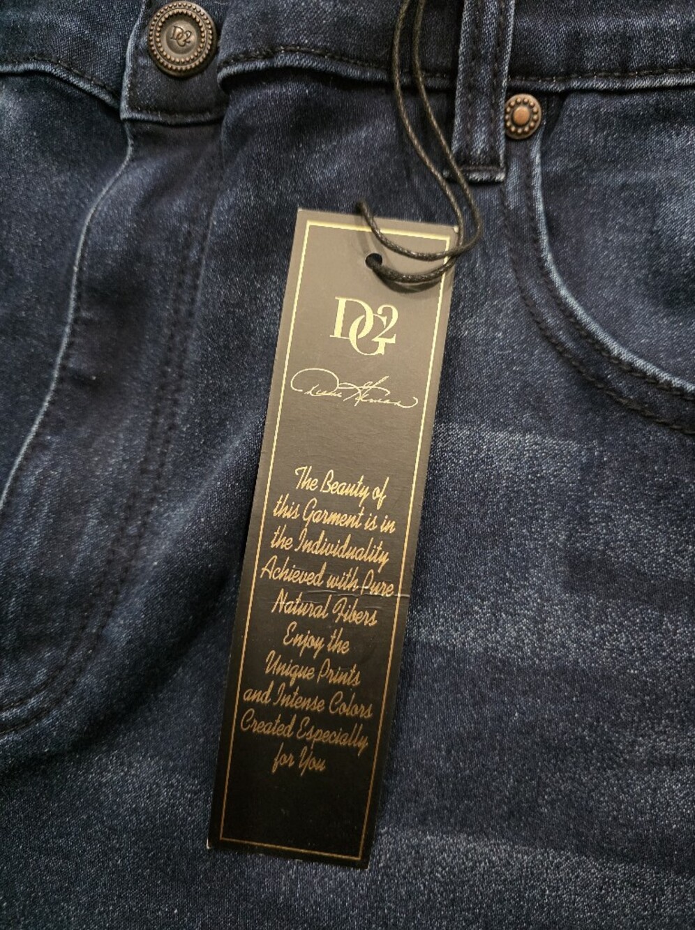 DG2 by Diane Gilman Dark Blue Cropped Jeans Western Copper Floral Embroidery Y2K - Picture 5 of 13
